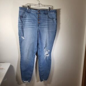 M Jeans by Maurices  XXL‎ Distressed Super Skinny Jeans High Rise Button Fly